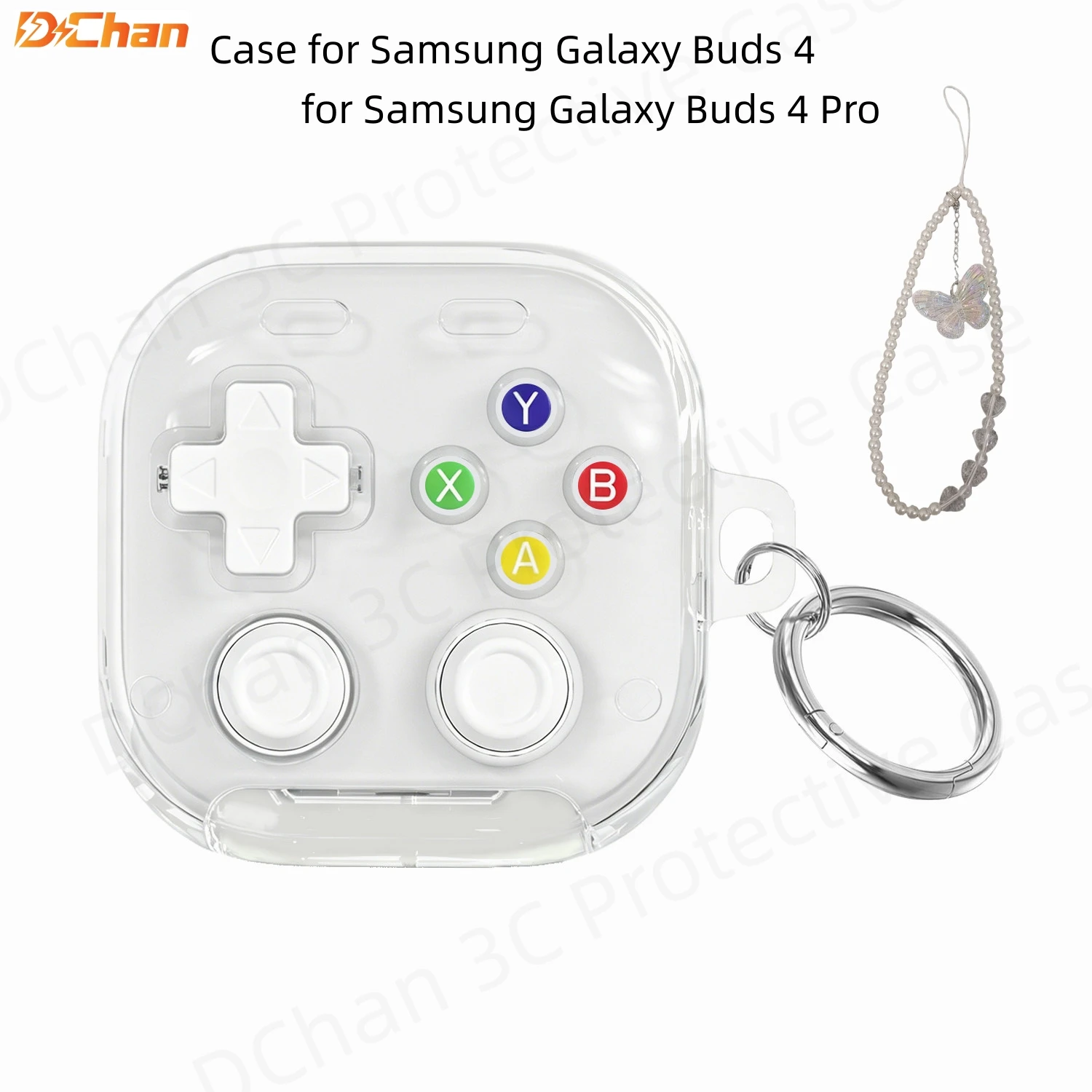 Transparente Schutzhülle für 2026 Neue Galaxy Buds4 Pro & Buds 4 mit Schmetterlings-Lanyard, Stoßfeste Kopfhörer-Schutzhülle für Buds 4 Pro Image