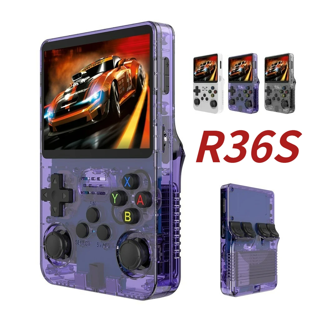 Console de jeu rétro R36S, écran IPS de 3,5 pouces avec système Linux, 64 Go, plus de 20 000 jeux classiques, console de jeu rétro portable de poche