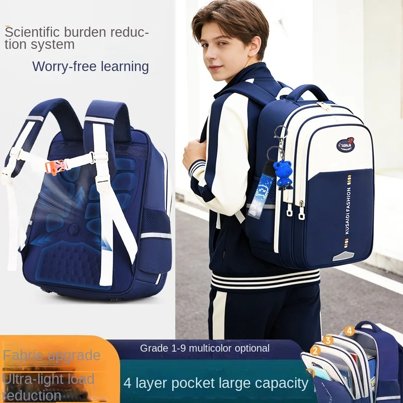 Nouveaux sacs d'école imperméables pour enfants, sacs à dos orthopédiques pour garçons et filles, cartable pour l'école primaire, Mochila