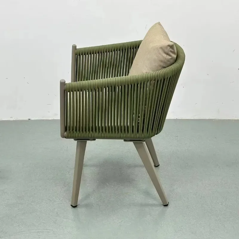 Outdoor Furniture Garden Chairs Rattan Garden Chair Green Weave Design Comfort Cushion Garden Furniture Outdoor Chair
