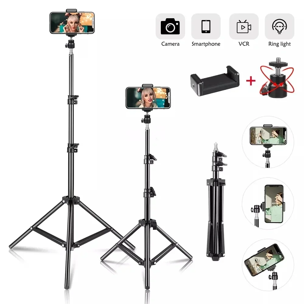 200/170/150/55cm Stativ Aluminium-Lichtstativ für Handyhalterung Stativhalterung Digitalkamera-Stativ mit Bluetooth-Controller-Clip Image