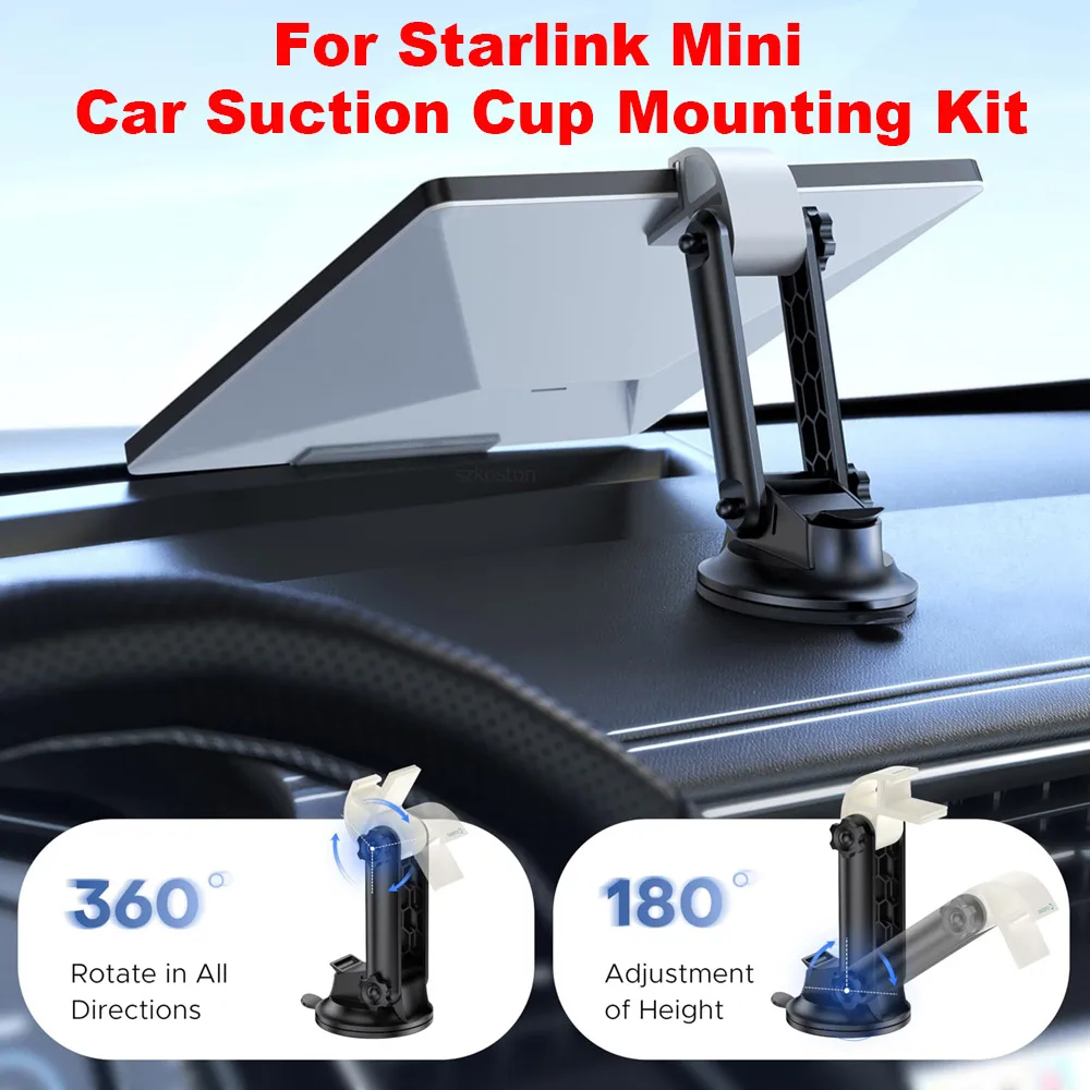 Für Starlink Mini Auto Saugnapf Armaturenbrett Montage Kit Winkel-Einstellbar Sicher Halten für Star link Mini Halterung Zubehör Image