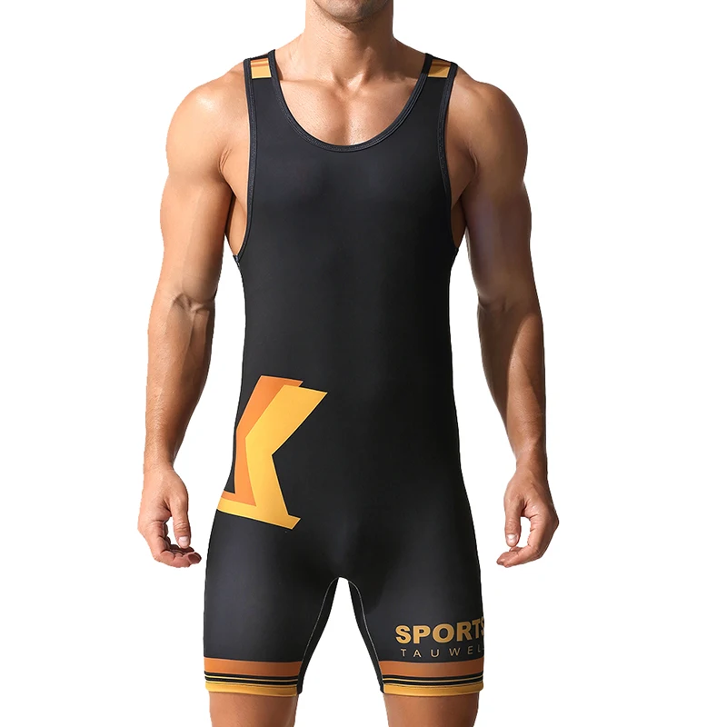 Einteilige Shapewear für Herren, hohe Elastizität, eng anliegend, für Fitness, Sport, Freizeit, Wrestling, Weste, Badeanzug Image