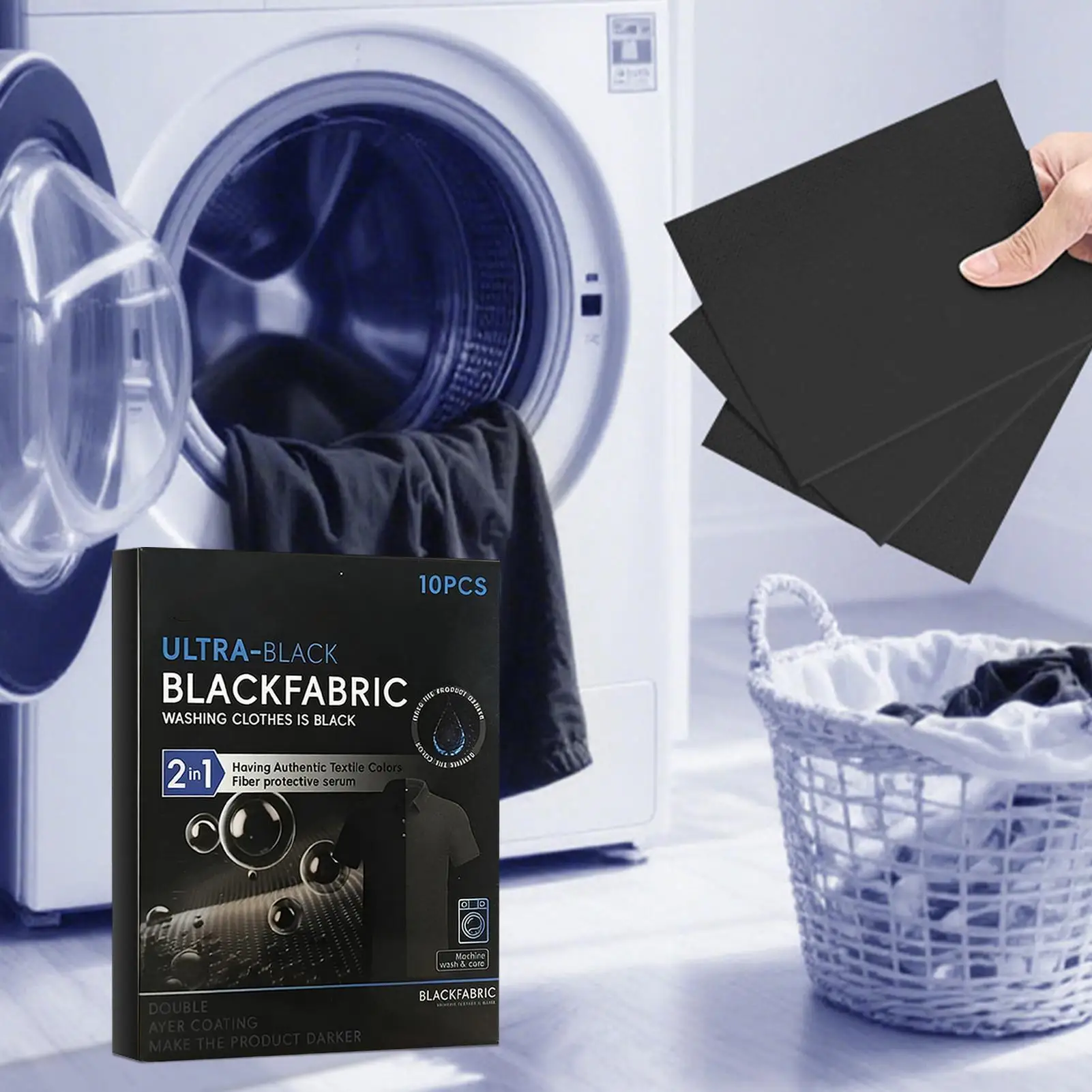Schwarze Stoff-Färbetabletten 10er-Pack Intensive Allzweck-Schwarz-Färbetabletten zur Farbwiederherstellung für Synthetik, Polyester, Denim, Leinen Image