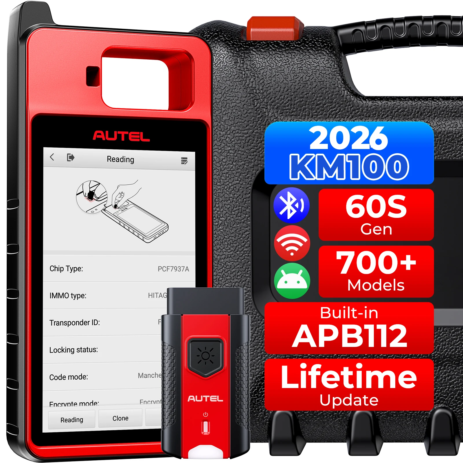 Autel MaxiIM KM100 Schlüsselprogrammiergerät 60s Schlüsselgenerierungs-Kit Universelles IMMO Wegfahrsperren-Tool Lebenslange Kostenlose Updates Scanner KM100 Image