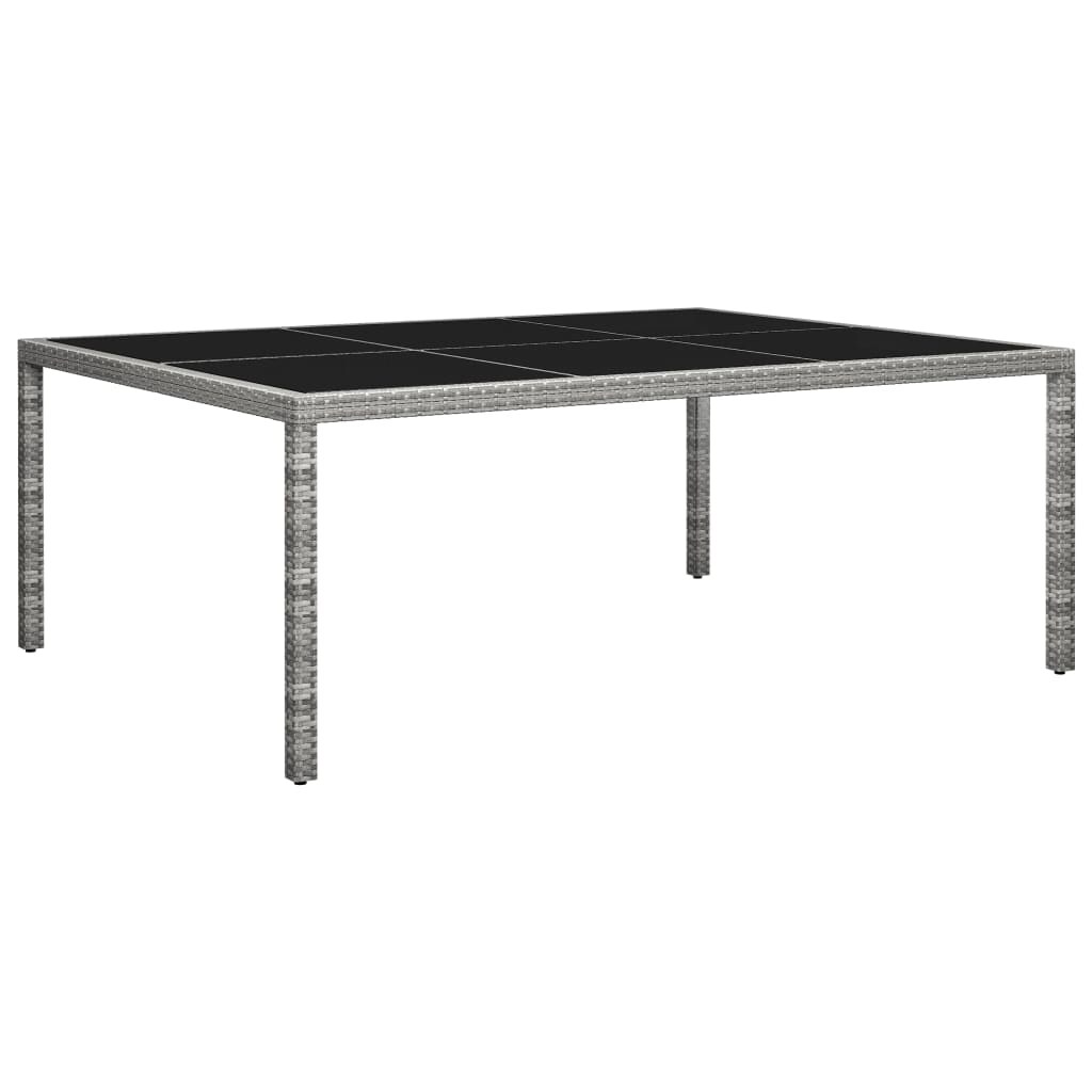 vidaXL Garten-Esstisch Grau 200x150x74 cm Poly Rattan Image