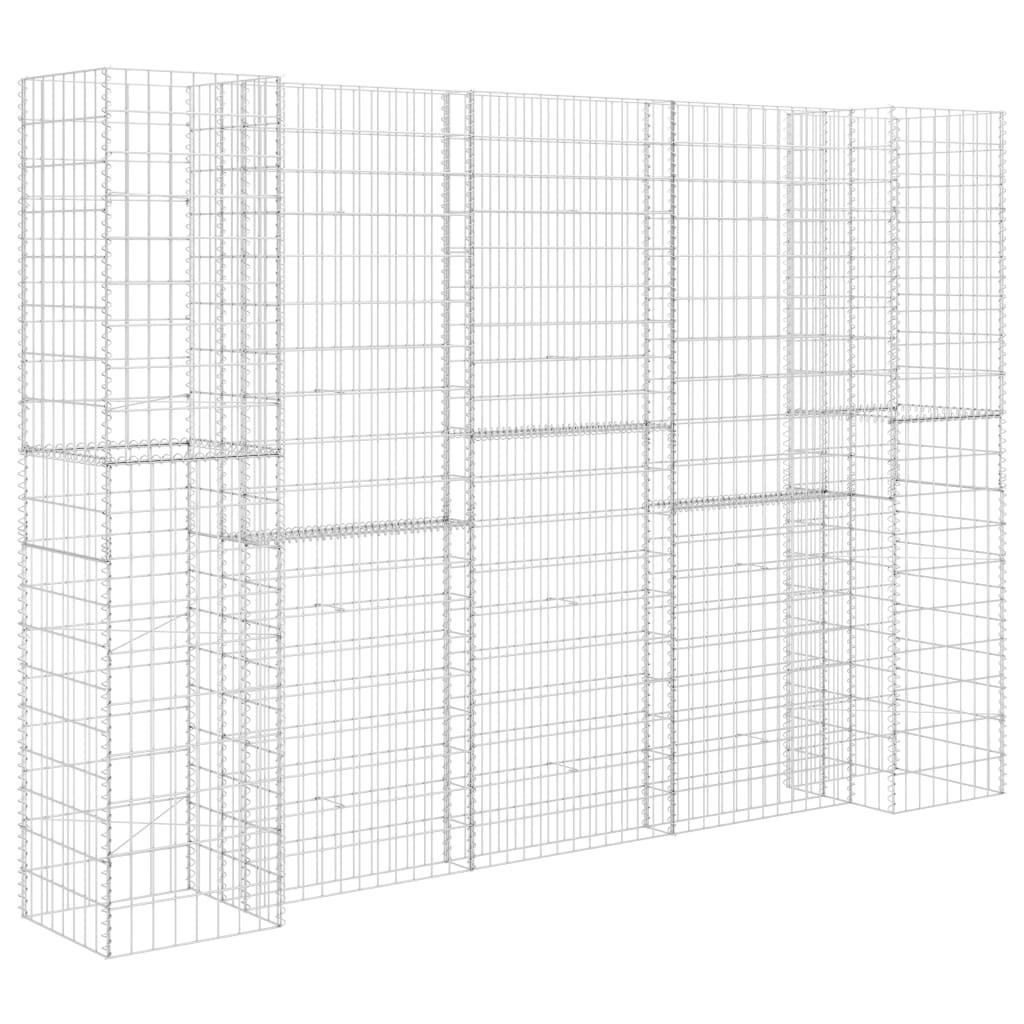 vidaXL H-förmiger Gabionen-Pflanzkorb Stahldraht 260x40x180 cm Image
