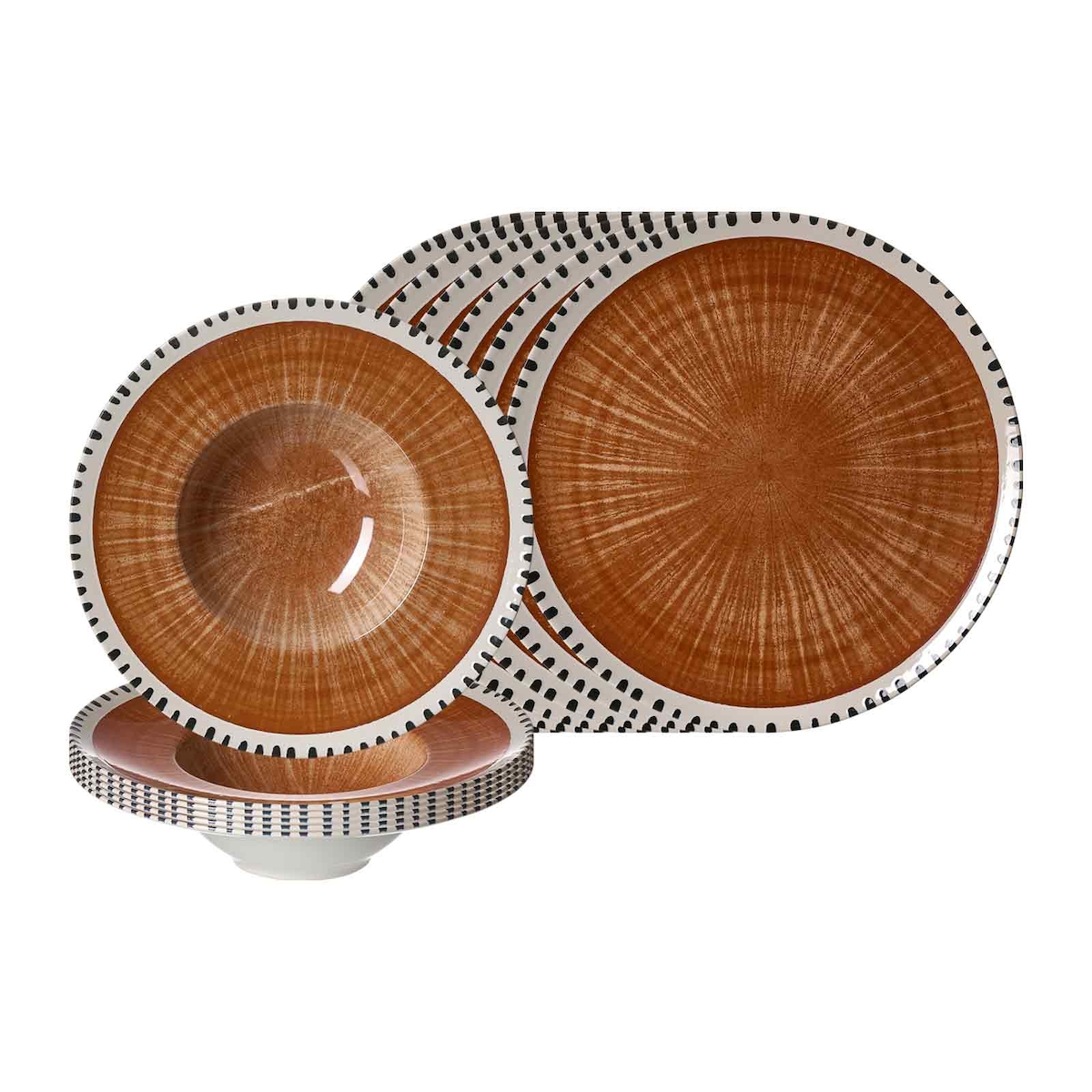 Ritzenhoff & Breker Natura Pizza- und Pasta-Set 12-teilig - Braun Image