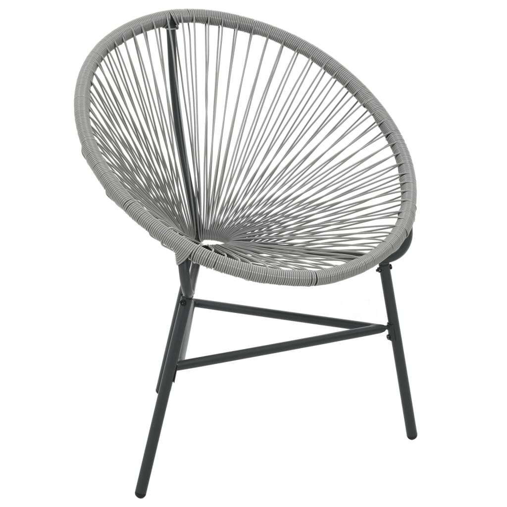 vidaXL Garten-Mondstuhl Poly-Rattan Grau Image