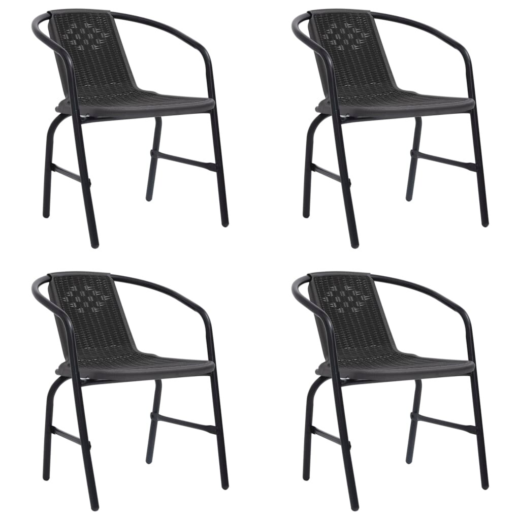 vidaXL Gartenstühle 4 Stk. Rattan-Optik Kunststoff und Stahl 110 kg Image