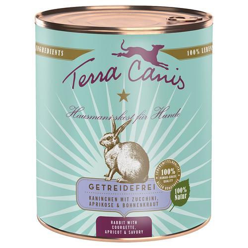 6x800g Terra Canis Getreidefrei Kaninchen mit Zucchini, Aprikose und Bohnenkraut Hundefutter nass