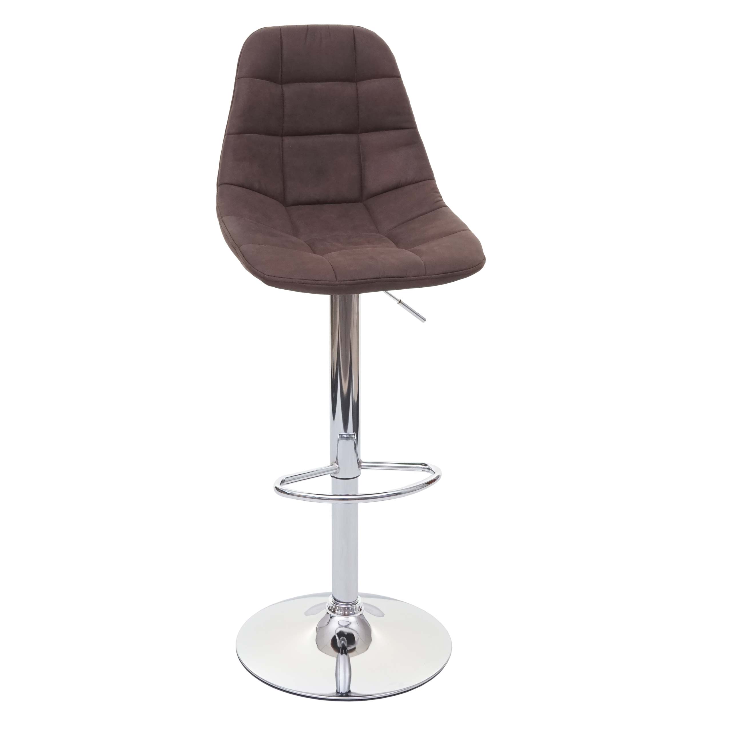 Barhocker HWC-A67, Barstuhl Tresenhocker ~ vintage dunkelbraun Stoff/Textil, Fuß chrom Image