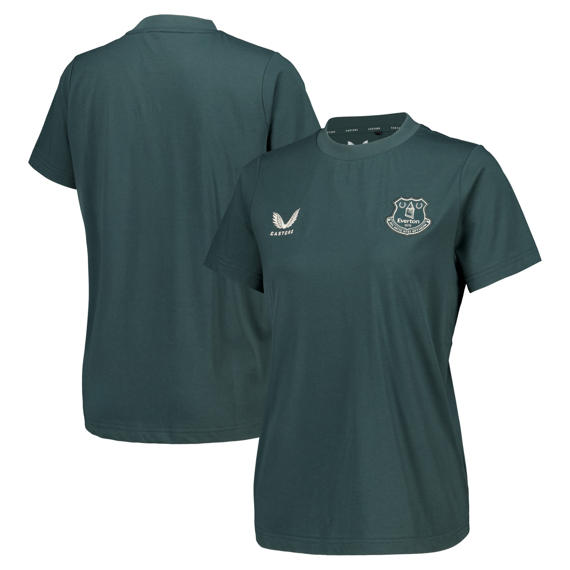 Everton Castore Spieler-Off-Pitch-T-Shirt – Dunkelgrün – Damen