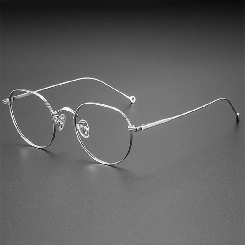 3125 Retro-Lesebrille mit rundem Rahmen aus reinem Titan für Männer und Frauen, Anti-Blaulicht- und Strahlungs-Presbyopie-Brille Image