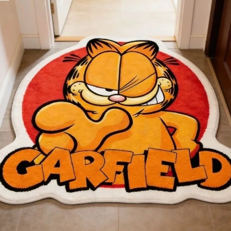 Garfield Cartoon Niedlicher Teppich Kawaii für Jungen und Mädchen Schlafzimmer Wohnzimmer Bettvorleger Coral Fleece Teppich Anime Merchandise Großhandel Image