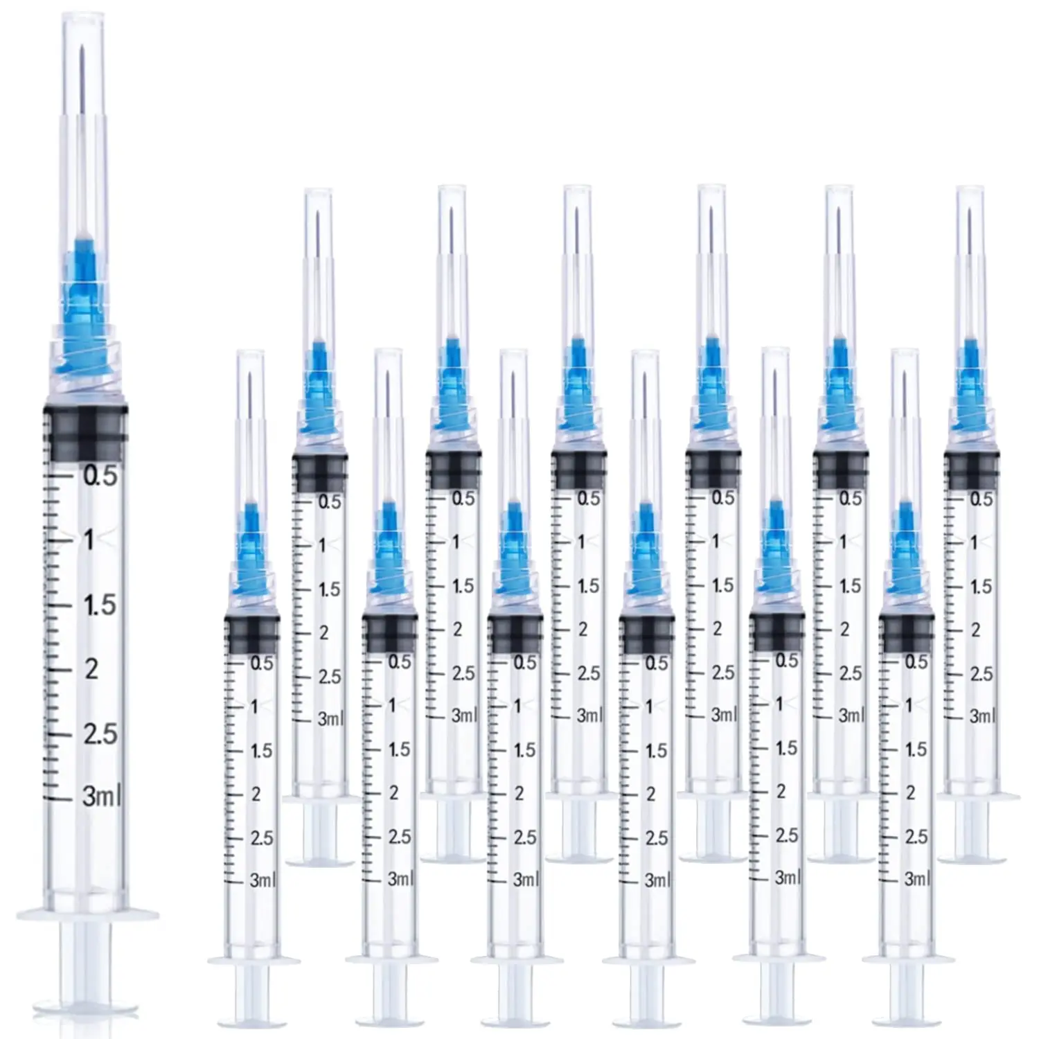 100/50er-Pack 3-ml-Spritzen mit Nadeln, einzeln verpackt für Labor- und Tierbedarf Image