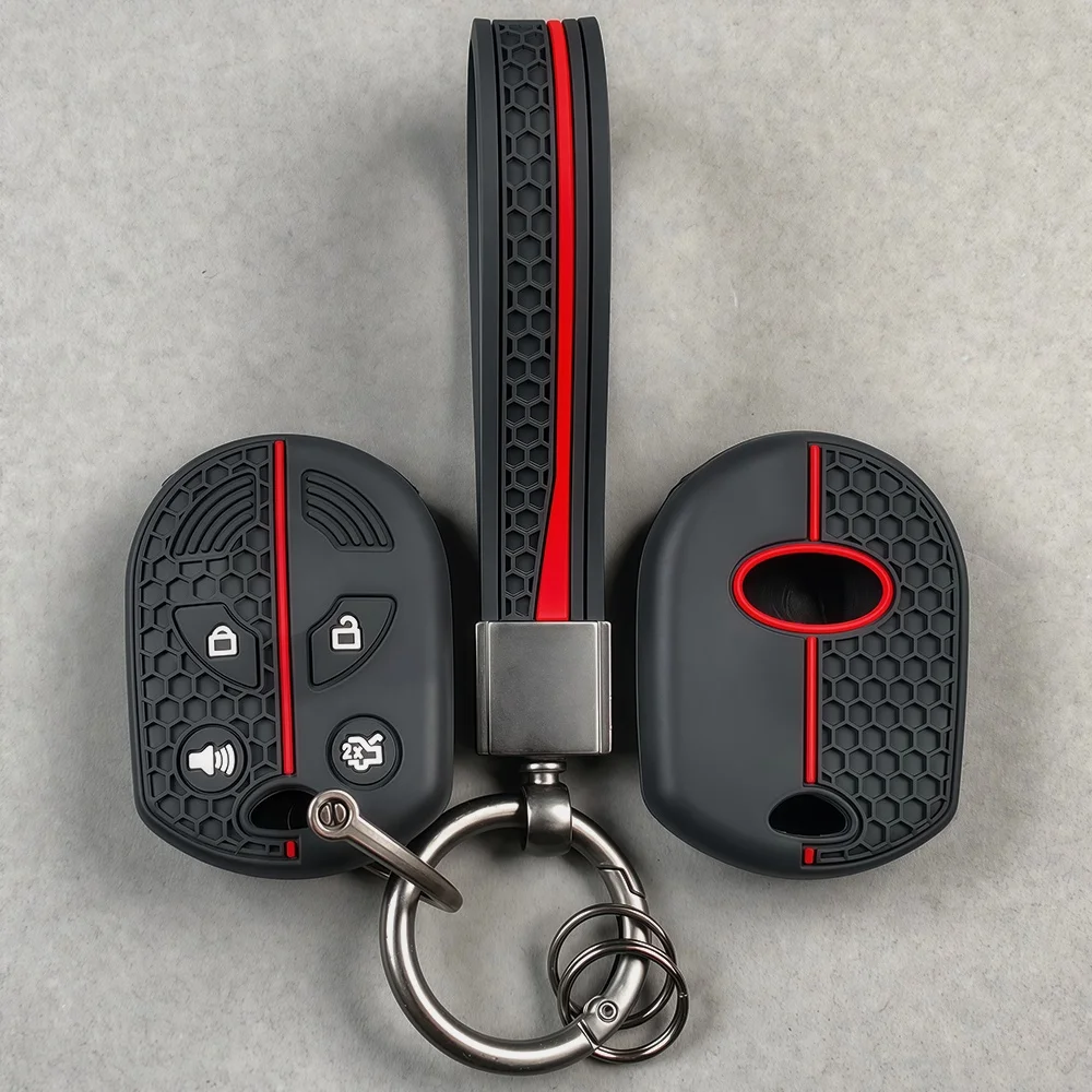 Silikon-Schlüsselhülle für Ford Focus Fiesta Escape Explorer V Eske 2012-2017 Schlüsselabdeckung 4-Tasten-Schlüsselhalter Schutzhülle Fernbedienung Image