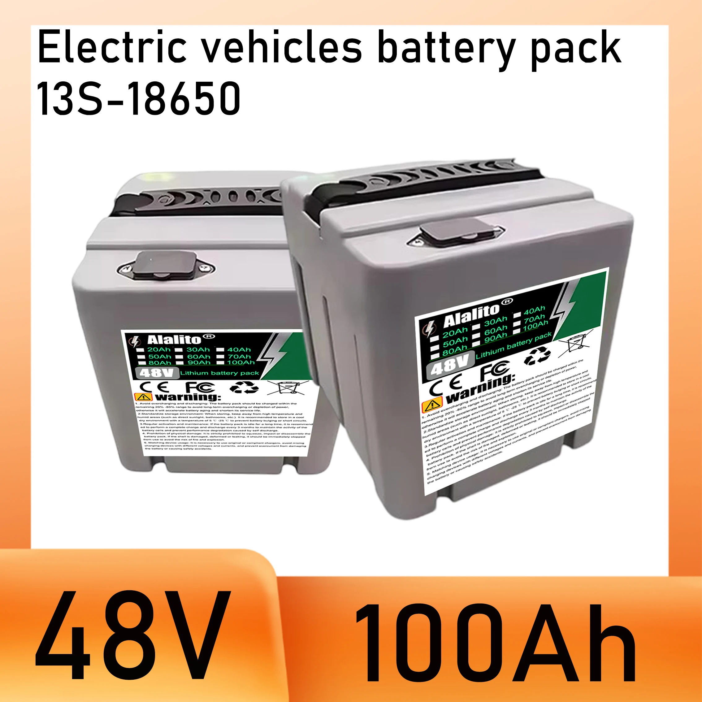 Luftfrachttransport, 48V 20Ah-100Ah, volle Kapazität, neue 18650 Lithium-Batterie, geeignet für Motoren unter 3000W Image