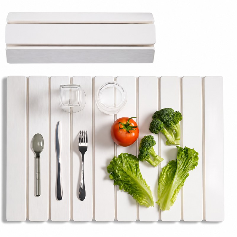 Stone Dish Drying Mat for Kitchen Counter, Foldable Diatomaceous Earth Drying Mat, Super Absorbent Quick Dry Dish Rack Mat, Fast Water Absorption Kitchen Countertop Protector for Dishes, Cups, Glasses