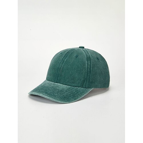 Damen-Baseballkappe aus gewaschener Baumwolle, verstellbarer Hut im Vintage-Stil in verschiedenen Farben, atmungsaktive Sommerkappe für Reisen, Outdoor-Aktivitäten, Strand und Alltag Image