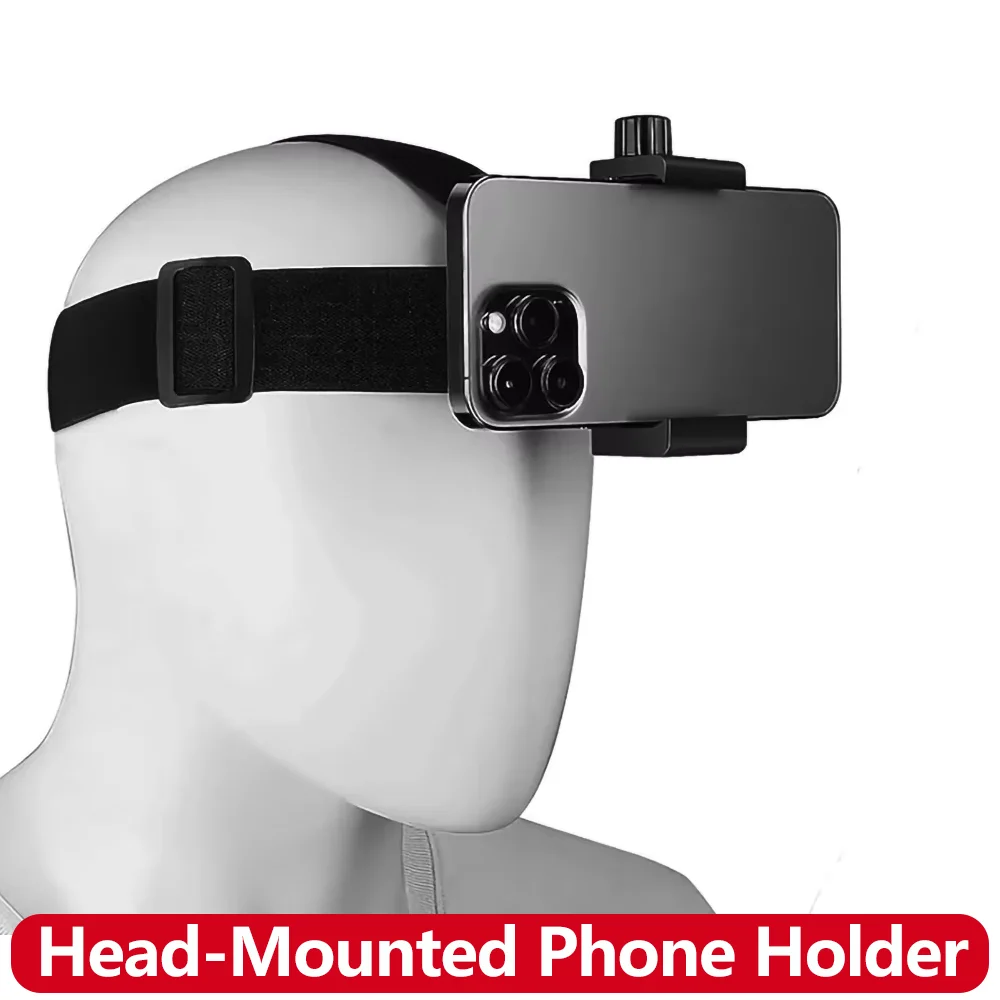 Kopfmontierter Telefonhalter POV-Kopfband für iPhone Samsung GoPro Insta360 DJI Action-Kamera Freihändiges Vlog-Fahren und Filmen Image