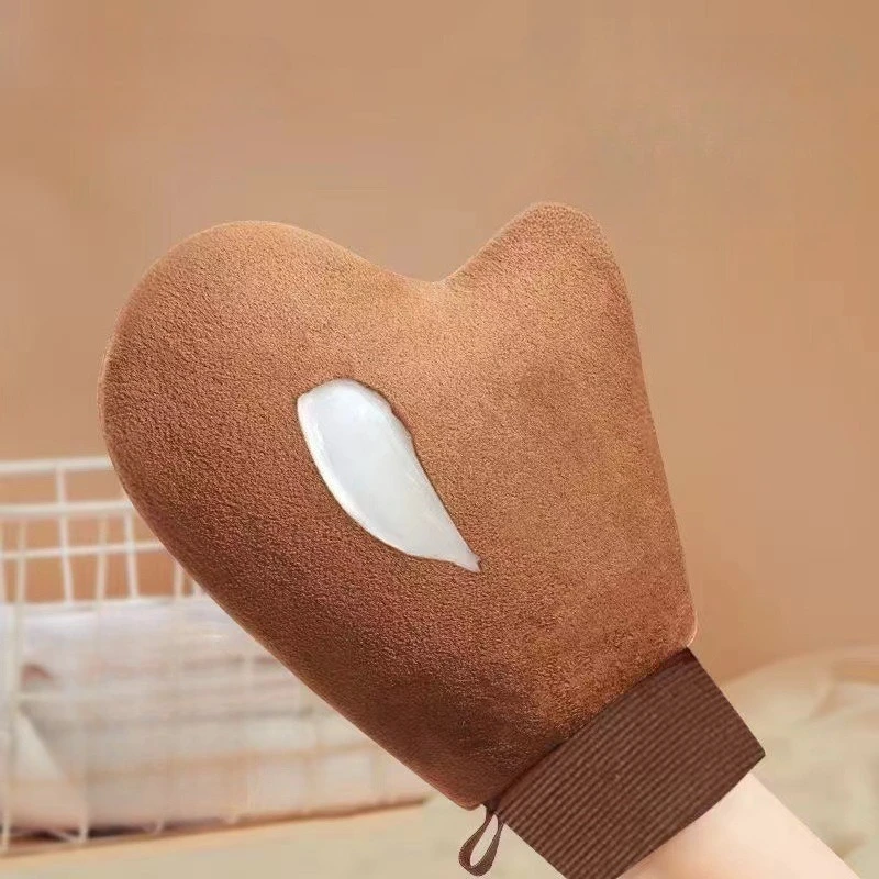1 Stück Selbstbräuner-Handschuh, doppelseitig, verhindert klebrige Hände, schnell trocknender Flockhandschuh, Make-up-Applikator Image