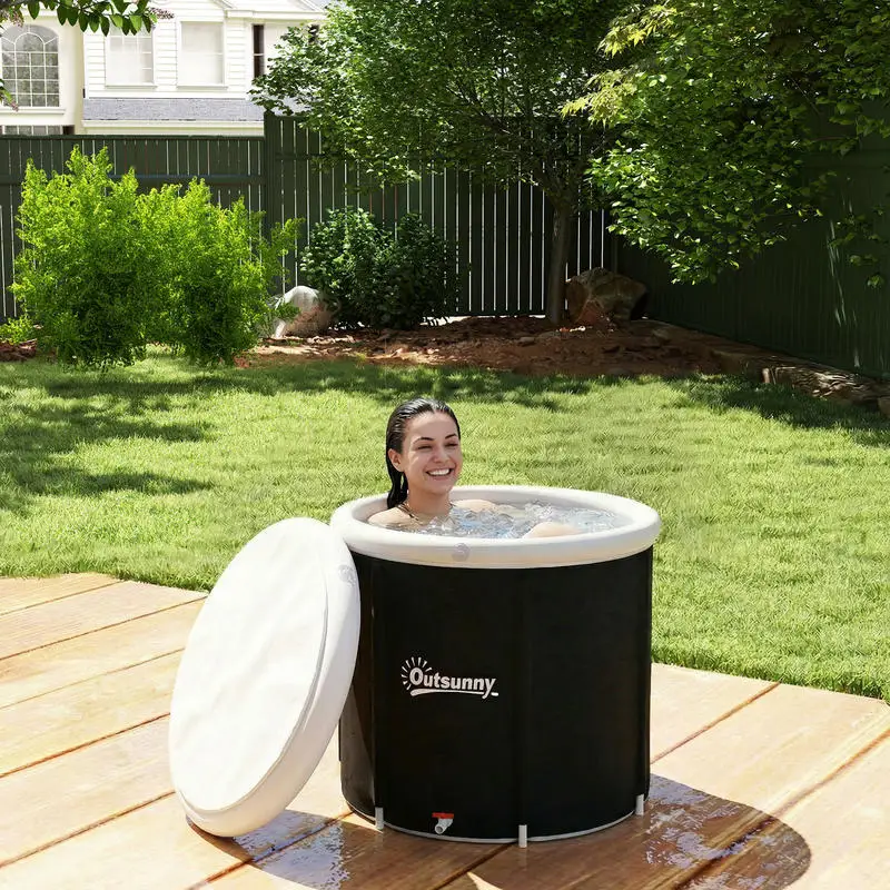 Eisbadewanne 280L Aufblasbare Tragbare Badewanne für Athleten-Regeneration mit Abdeckung und Pumpe 78x71 cm Image