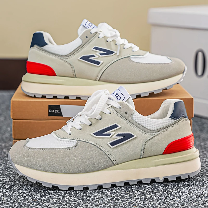 2026 Herren Freizeitschuhe Frühling und Herbst 39-45 Große Größen Trendige Herrenschuhe Verschleißfeste Rutschfeste Sportschuhe Niedrige Sneaker mit Dicker Sohle für Männer
