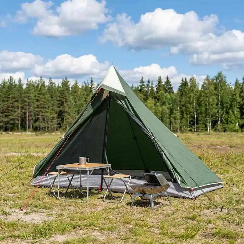 Wanderzelt für Outdoor-Abenteurer – Minimalistisches, wasserdichtes Polyesterzelt mit optimiertem Aufbau und integrierter Tragetasche Image