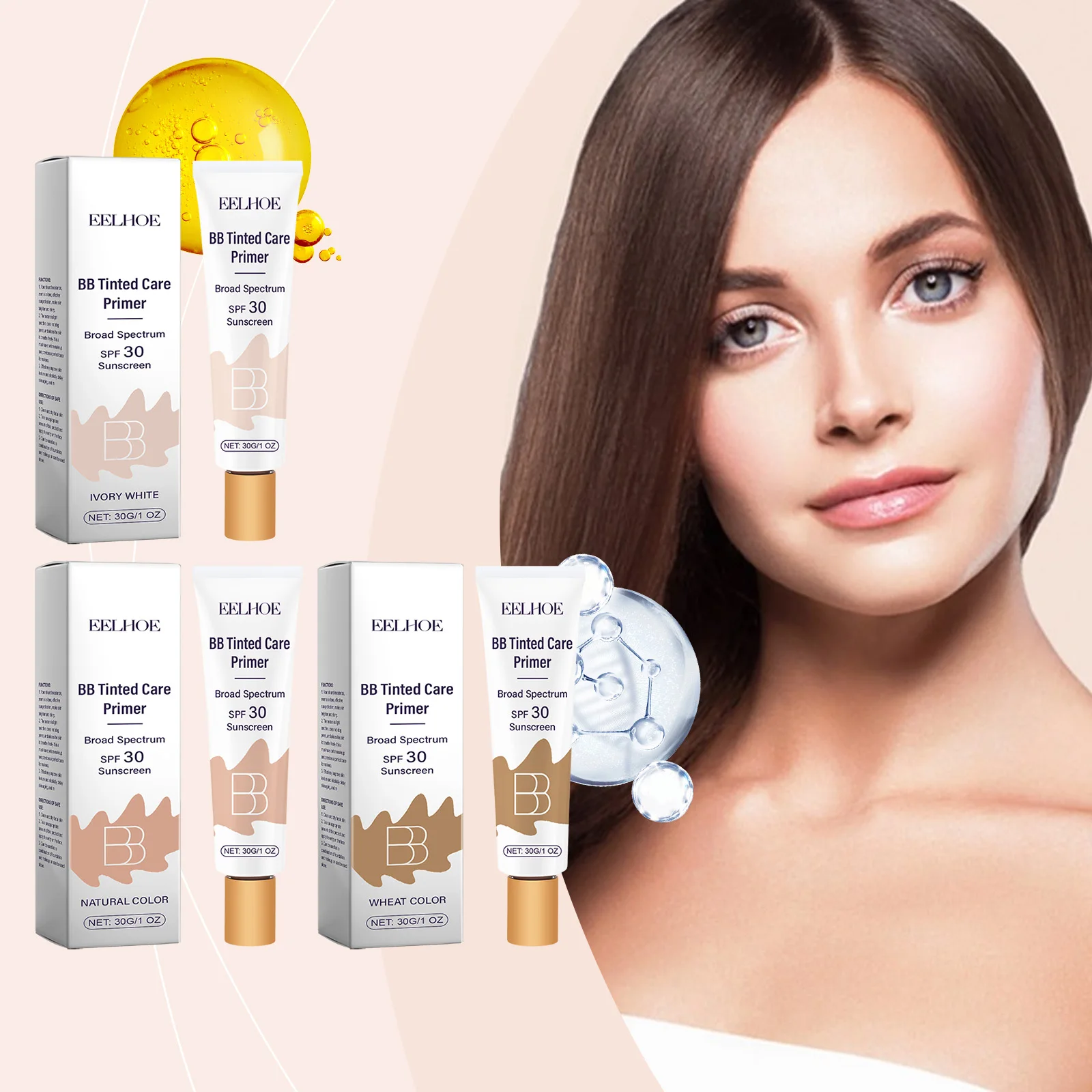 Schützende BB-Creme – Abdeckung für Gesichtsunreinheiten, feuchtigkeitsspendend, täglicher Schutz, getönte Feuchtigkeitscreme, leicht Image