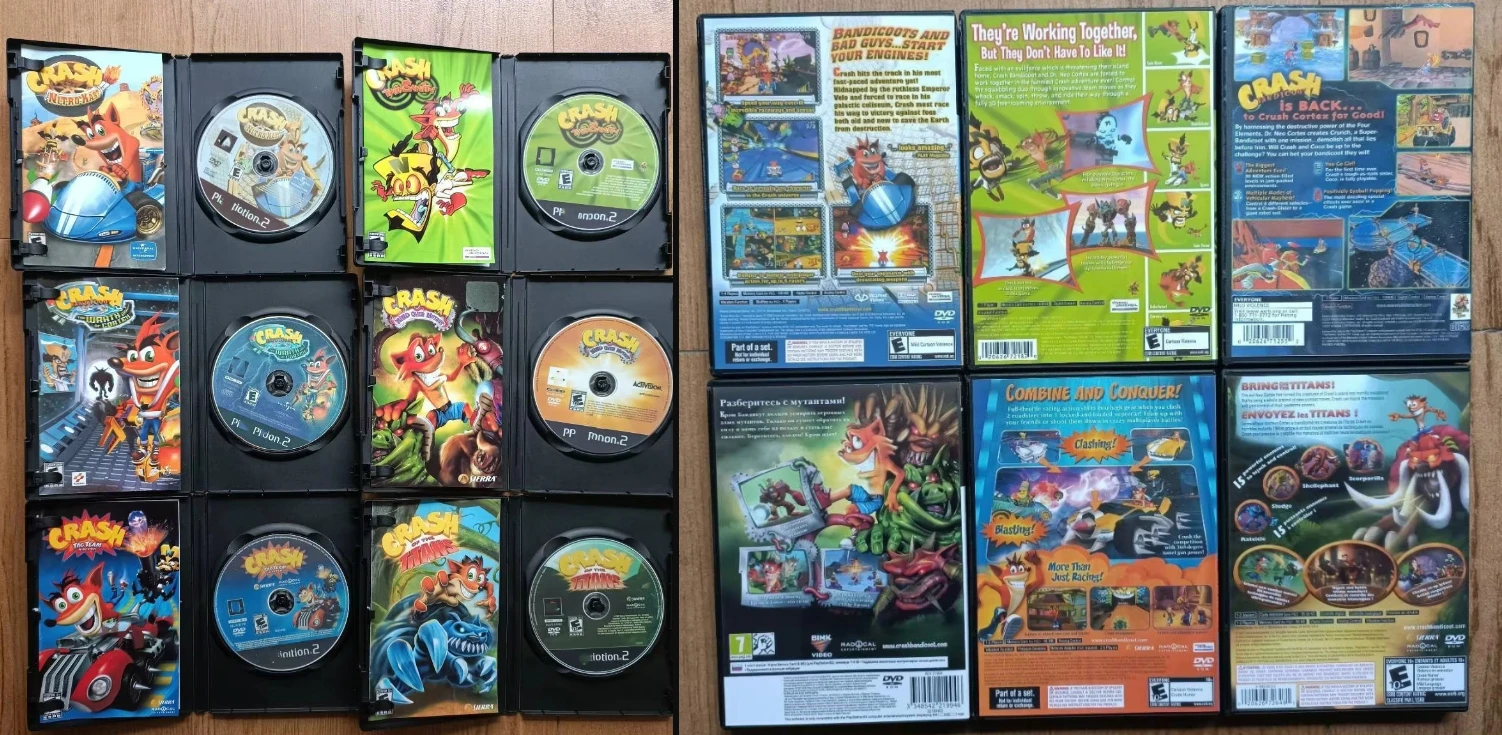 PS2 Copy Game Disc Crash Bandicoot Series Unlock Console Station 2 Retro Optical Driver Video Game Machine parts
