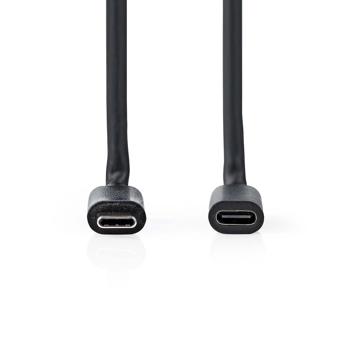 Nedis USB-Kabel - USB 3.2 Gen 1 - USB-C Stecker - USB-C Buchse - 60 W - 4K@60Hz - 5 Gbps - Vernickelt - 2.00 m - Rund - PVC - Schwarz - Label Image