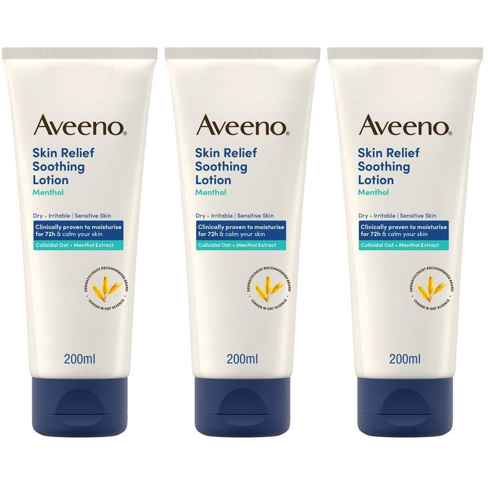 Aveeno Skin Relief Crema Corpo per pelle secca con Mentolo e Avena 3x2