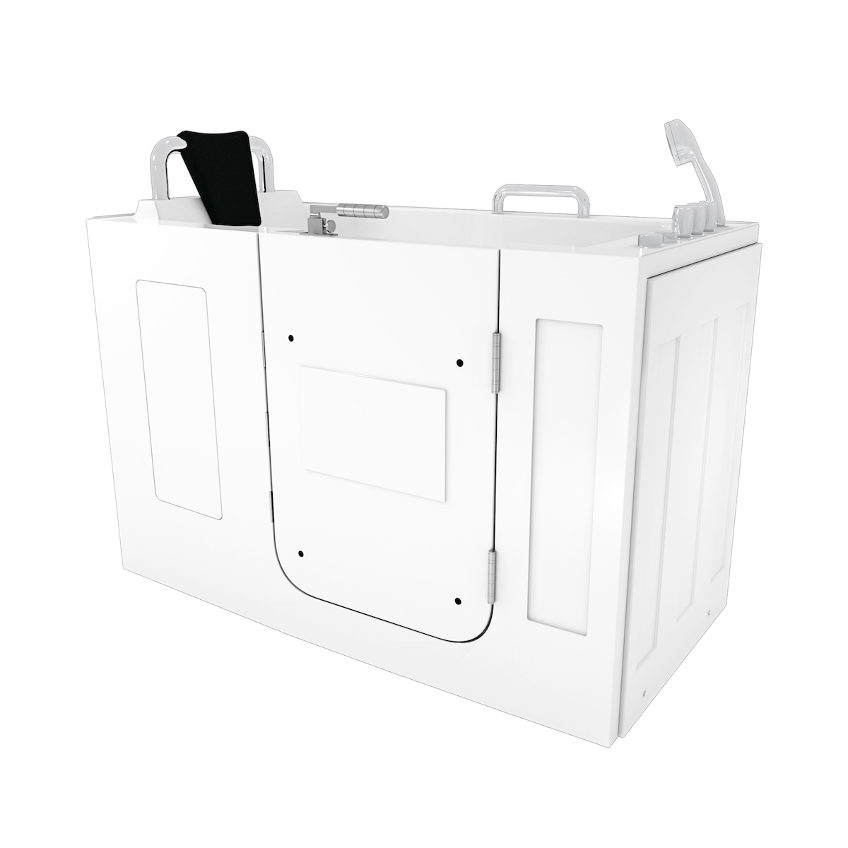 AcquaVapore Sitzwanne Whirlpool Badewanne mit Tür S07WP-TH-B-R 140x76cm Image