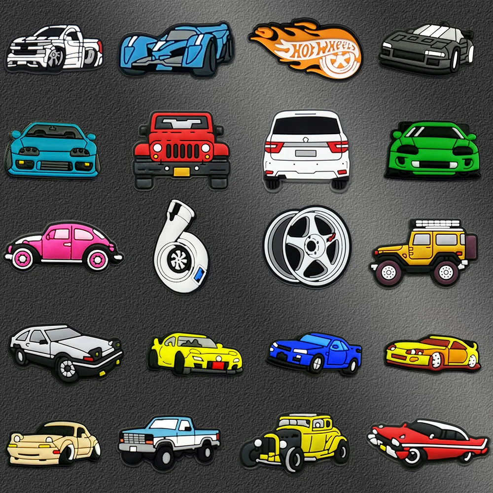 1–20 Stück Auto-Schuh-Charms, cooles Fahrzeug-Schuhzubehör, Cartoon-Dekorationen, Anstecknadeln für Männer, Jungen, Kinder, DIY-Clog-Schnalle, Garten-Sandale Image