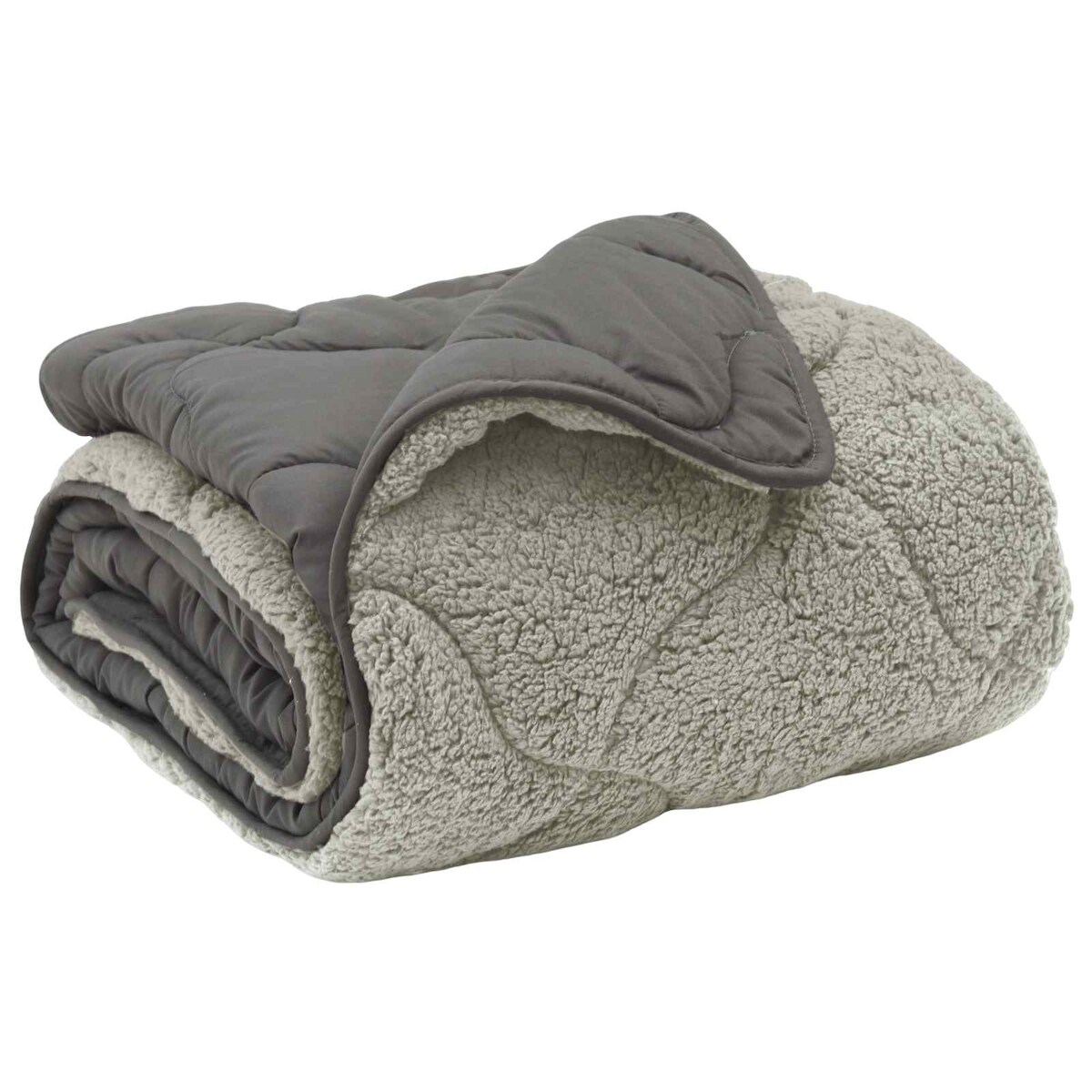 vidaXL Sommerdecke Hellgrau 200 x 220 cm Mikrofaser und Teddy-Fleece Image