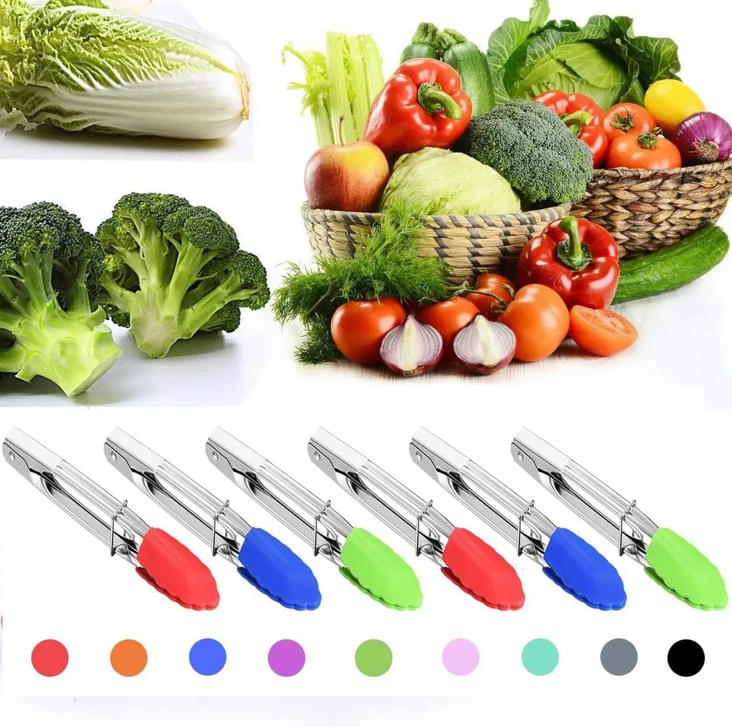 Tongs grillants grillés de bbq en acier inoxydable pain de salade en acier inoxydable tongs barbecue cuisine ,pince cuisine,cuisine outils accessoire,ustensile de cuisines,cuisine accessoires de cuisine nouveauté
