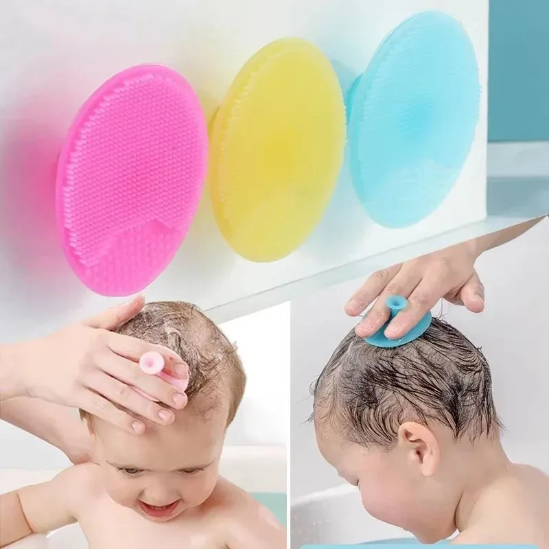 1/4 Stück Weiche Silikon-Baby-Badebürsten Kopfmassagebürsten Haarwaschbürste Kopfhautkamm für Kinder und Neugeborene Bade- und Haarwaschwerkzeuge Image