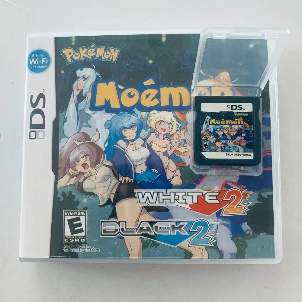 NDS Video Game Cartridge Pokémon Moemon Black 2 And White 2 US English Version Console Not Included