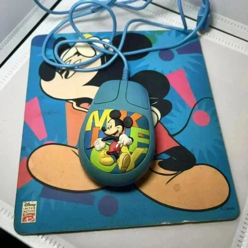 Disney Computers, Laptops & Parts | Vintage Disney Mickey Mouse Pad With Computer Mouse | Color: Black/Blue | Size: Os