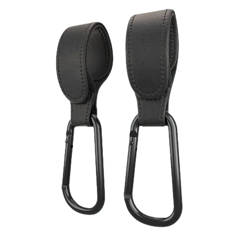 Kinderwagen-Haken aus Modischem PU-Leder, Verstellbarer Kinderwagen-Organizer, Wickeltaschen-Aufhänger, Reisezubehör für Jungen und Mädchen Image