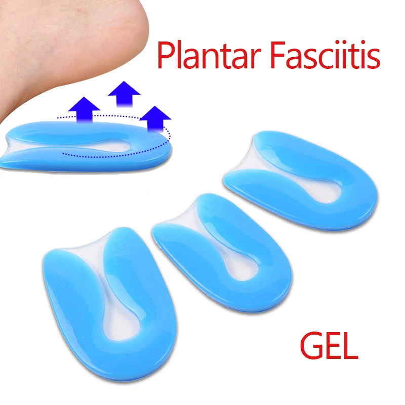 1 paar Fuß Schmerzen Relief Silikon Gel U-Form Plantarfasziitis Ferse Schutz Ferse Spur Kissen Pad Schuh Einfügen einlegesohle Männer Frauen Image