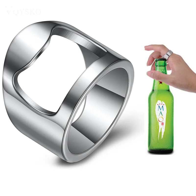 Flaschenöffner Ring Kreativität Korkenzieher Edelstahl Fingerring Bier Dosenöffner Gadgets Cool Bar Küchenzubehör Geschenke Image