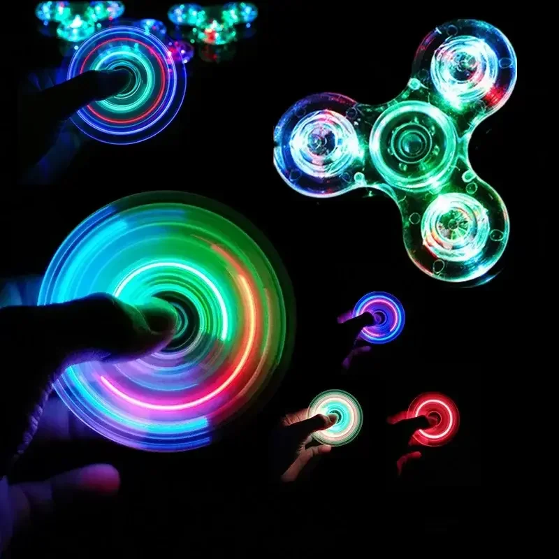 Fidget Spinner Leuchtendes LED-Licht Hand Top Spinner Glow in Dark Light EDC Fidget Spiner Finger Stress Relief Spielzeug für Kinder Geschenk Image