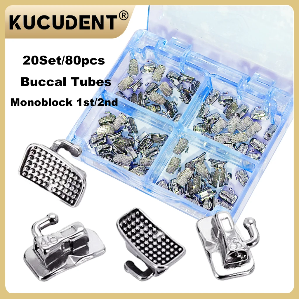 80 Teile/schachtel Dental Kieferorthopädische Bukkalröhrchen Monoblock Nicht Cabrio 1st 2nd Molar Roth MBT 0,022 0,018 Zahnmedizin Kieferorthopädische Werkzeug Image