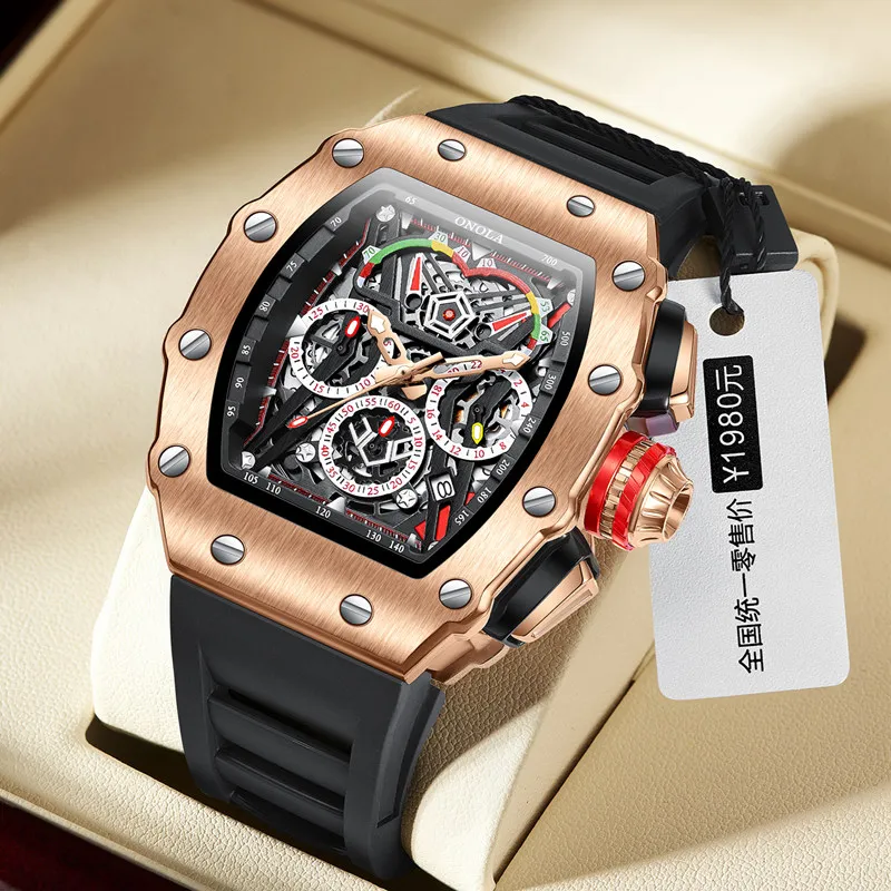ONOLA 2021 Top Marke Uhr Männer Luxus Multifunktionale Leuchtende Wasserdichte Sport Chronograph Quarz Uhren Uhr Relogio Image