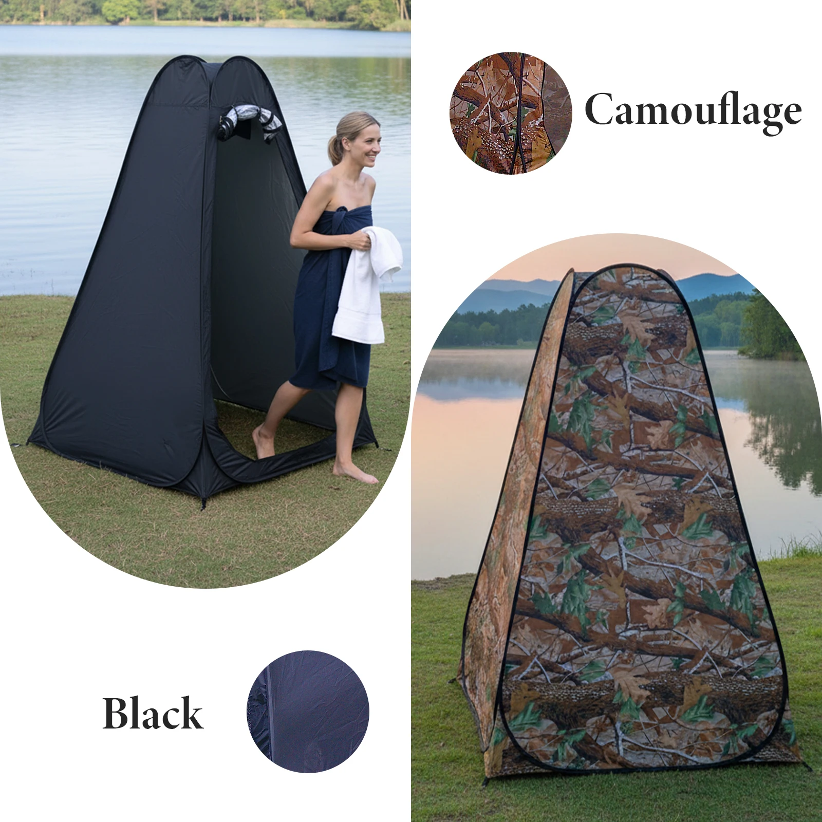 Tragbares Pop-Up-Privatsphäre-Zelt für Outdoor-Dusche, Camping-Toilette, Regenschutz, Einfacher Aufbau, Faltbar mit Aufbewahrungstasche