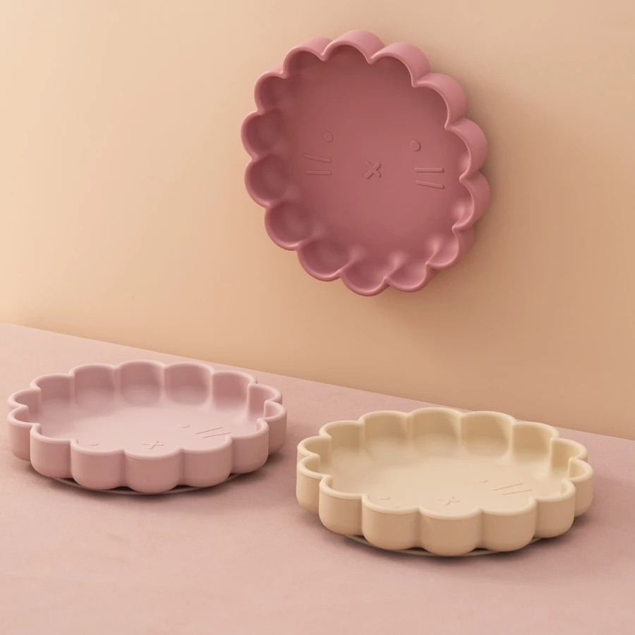 Mamaplan Silikon-Babyfütterungsplatte für Kinder, Essplatte, Cartoon-Gerichte, wasserdicht, waschbar, Futter-Saugplatte für Kleinkinder, Babyartikel Image