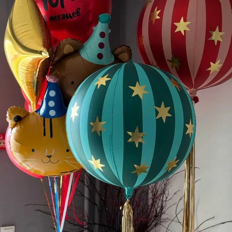3 Stück 22 Zoll 4D Gestreifter Stern Aluminiumfolienballon KTV Einkaufszentrum Heim Schule Dekoration Zirkus Party Zubehör Kinder Fotorequisiten Image