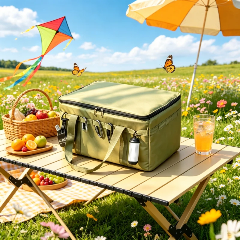 42L Armeegrüne wasserdichte taktische Tasche 48×33×27cm, faltbare, stoßfeste Aufbewahrung für Camping-Kochgeschirr, Gaskartuschen und Picknickausrüstung Image